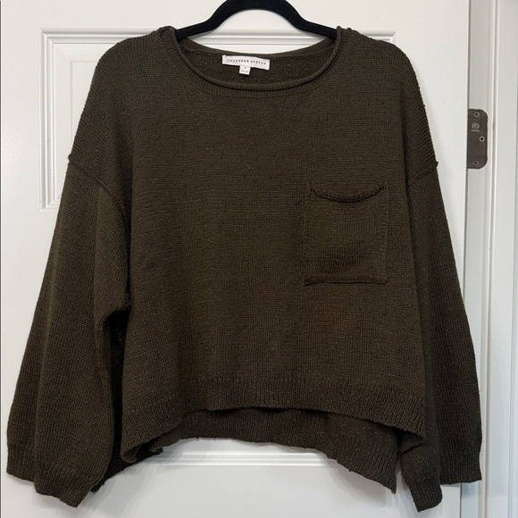 LAVENDER SKETCH | Olive Crew Neck Sweater | SIZE SMALL - Picture 1 of 4